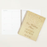 The Vintage Glam Gold Confetti Wedding Collection Planner<br><div class="desc">Get ready for your big day in style with this elegant and very trendy wedding planner. The design is easy to personalise with your own names and wedding date and you can keep all your design ideas, important wedding information and much more safely together in this personalised planner. Matching wedding...</div>
