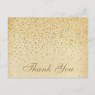 The Vintage Glam Gold Confetti Wedding Collection Postcard