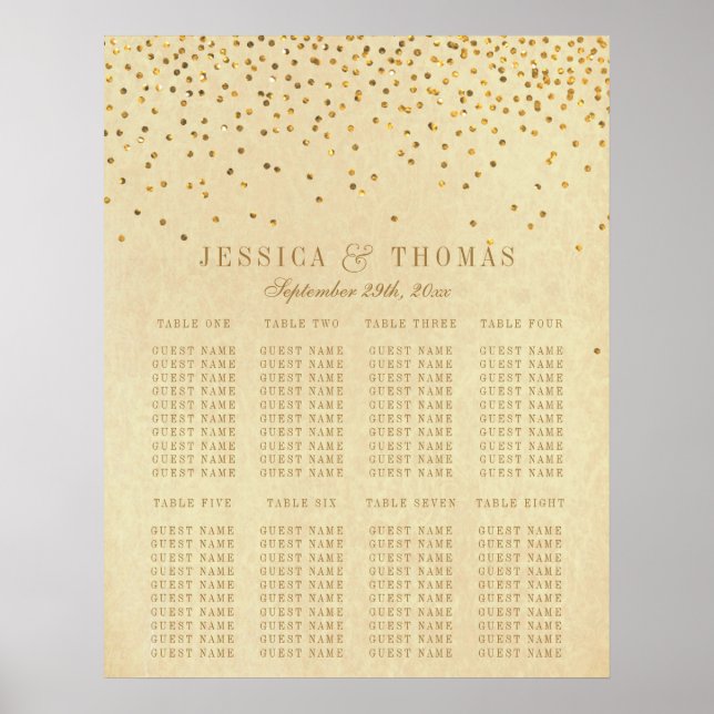 The Vintage Glam Gold Confetti Wedding Collection Poster (Front)