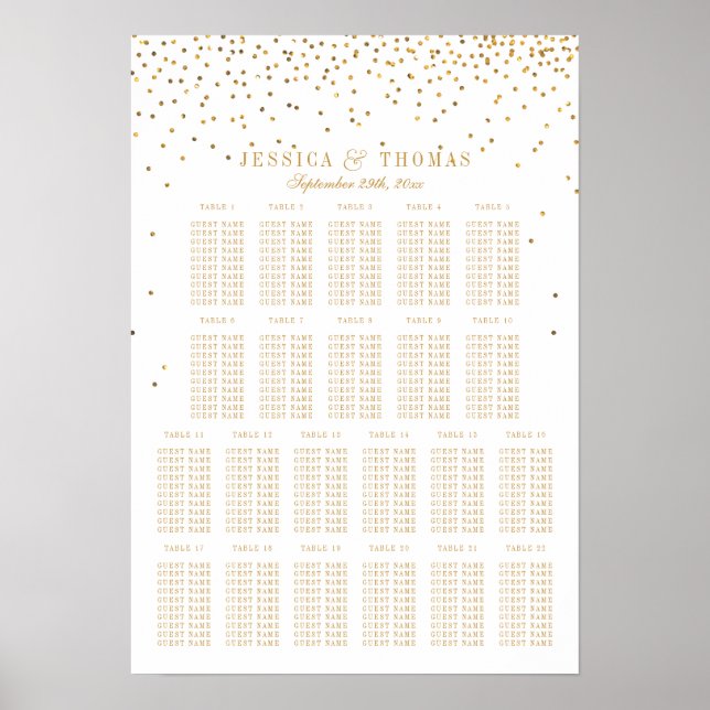 The Vintage Glam Gold Confetti Wedding Collection Poster (Front)
