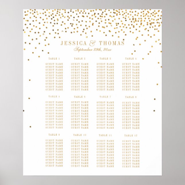 The Vintage Glam Gold Confetti Wedding Collection Poster (Front)