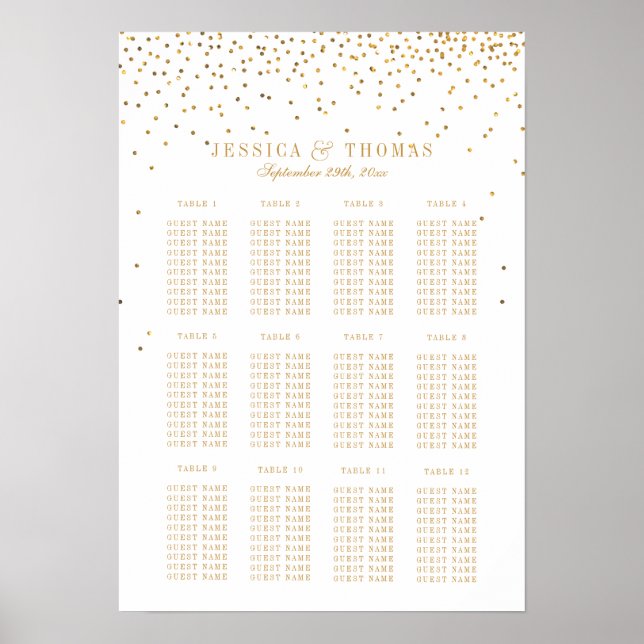 The Vintage Glam Gold Confetti Wedding Collection Poster (Front)