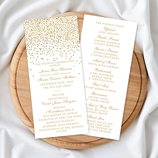 The Vintage Glam Gold Confetti Wedding Collection Programme (Creator Uploaded)