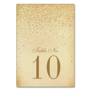 The Vintage Glam Gold Confetti Wedding Collection Table Number