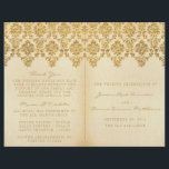 The Vintage Glam Gold Damask Wedding Collection<br><div class="desc">The Vintage Glam Gold Damask Wedding Collection - Programs.</div>