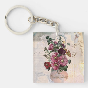 The Vintage Lady Vase + Monogram Key Ring