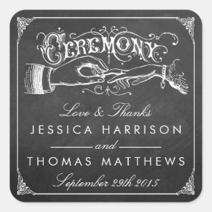 The Vintage Marriage Chalkboard Wedding Collection Square Sticker