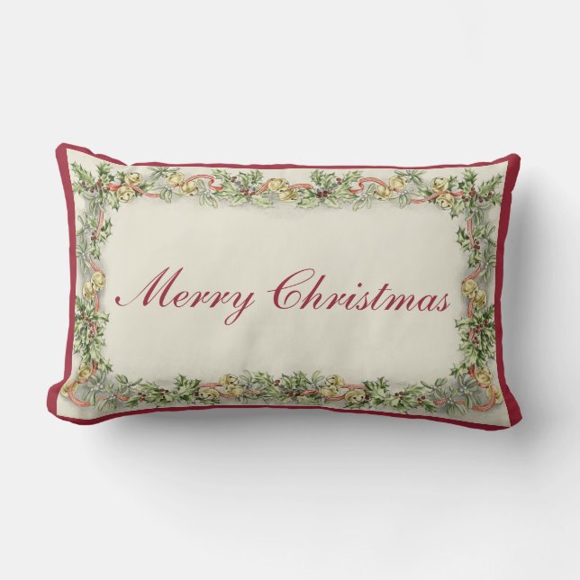 The Vintage Merry Christmas Rectangular Pillow (Front)