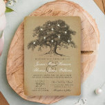 The Vintage Old Oak Tree Wedding Collection Invitation<br><div class="desc">These vintage old oak tree wedding invitations are perfect for any couple planning a romantic antique themed marriage. The design features a vintage old oak tree with glowing white lights and is finished with a vintage style background. Easily personalise this invitation template by adding your custom wording to the template...</div>