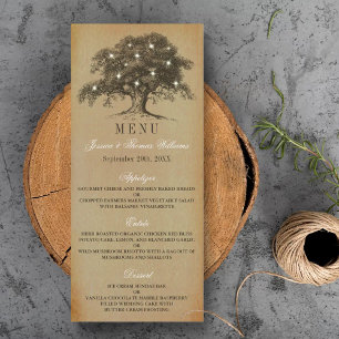 The Vintage Old Oak Tree Wedding Collection - Menu