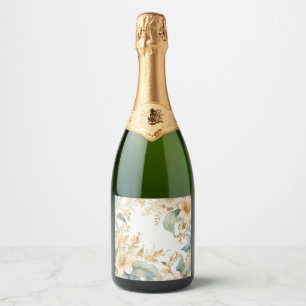 the vintage style flower champagne bottle label