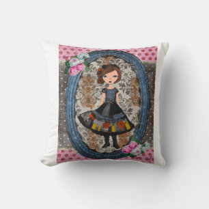 The Violet Paper Doll: A Tale of Plum & Petals Cushion