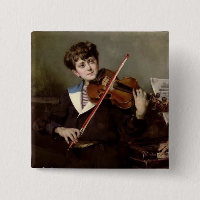 The Violinist 15 Cm Square Badge (Front)