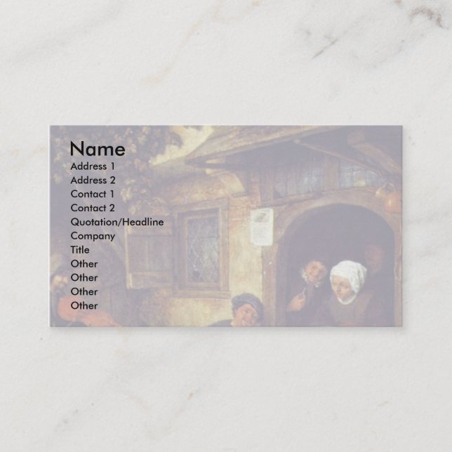 The Violinist. By Adriaen Van Ostade Business Card (Front)