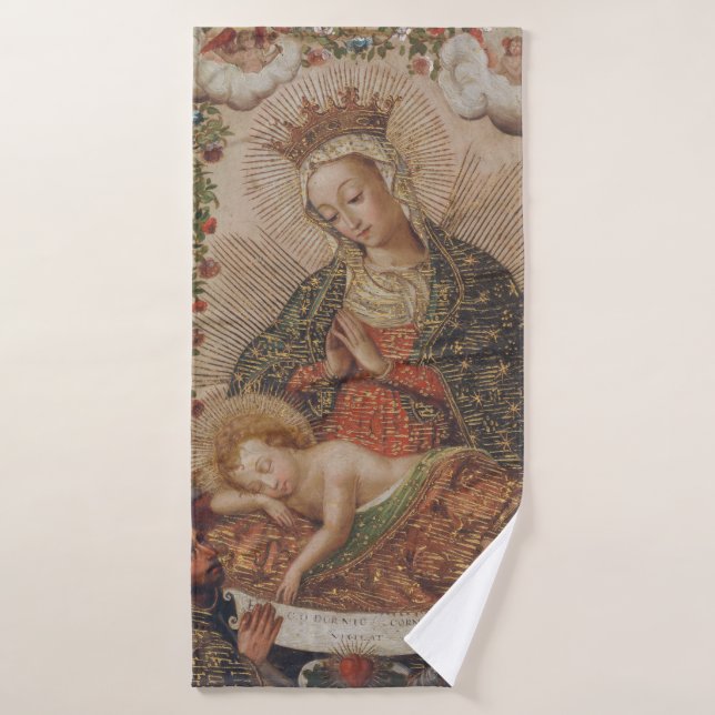 The Virgin Adoring the Christ Child Christmas Bath Towel Set (Bath Towel)