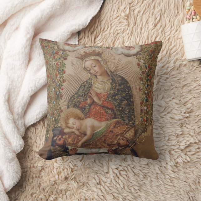 The Virgin Adoring the Christ Child Christmas Cushion (Blanket)