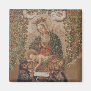 The Virgin Adoring the Christ Child Christmas Magnet