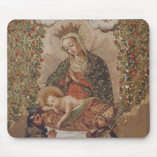 The Virgin Adoring the Christ Child Christmas Mouse Mat (Front)