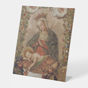 The Virgin Adoring the Christ Child Christmas Pedestal Sign