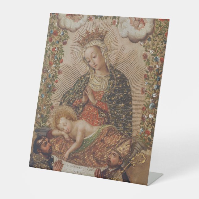 The Virgin Adoring the Christ Child Christmas Pedestal Sign (Front)