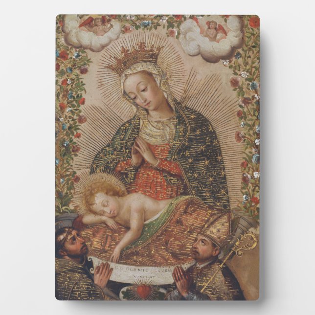 The Virgin Adoring the Christ Child Christmas Plaque (Front)