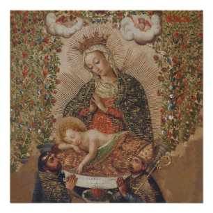 The Virgin Adoring the Christ Child Christmas Poster