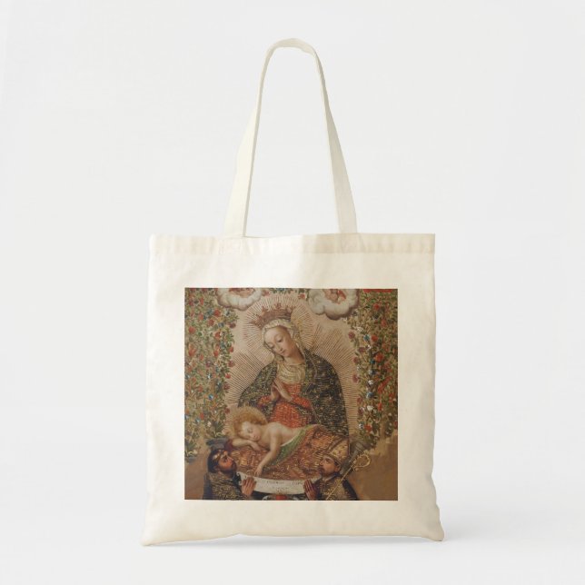 The Virgin Adoring the Christ Child Christmas Tote Bag (Front)