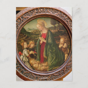 The Virgin Adoring the Christ Child Postcard