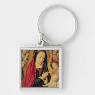 The Virgin and Child Adored by Angels Key Ring