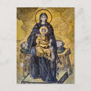 The Virgin and Child Byzantine Mosaic Icon Postcard