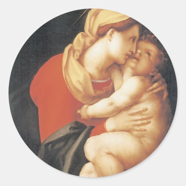 The Virgin and Child Classic Round Sticker (Front)
