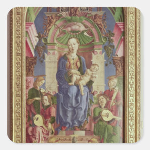 The Virgin and Child Enthroned, mid 1470s Square Sticker