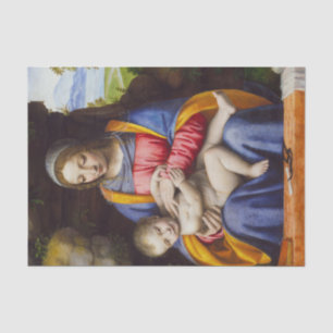 The Virgin and Child in a Landscape by Luini  Tissue Paper