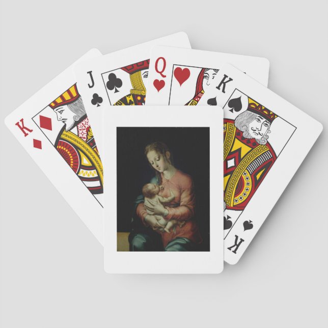 The Virgin and Child (oil on panel) Playing Cards (Back)