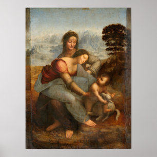 The Virgin and Child Saint Anne Leonardo da Vinci Poster