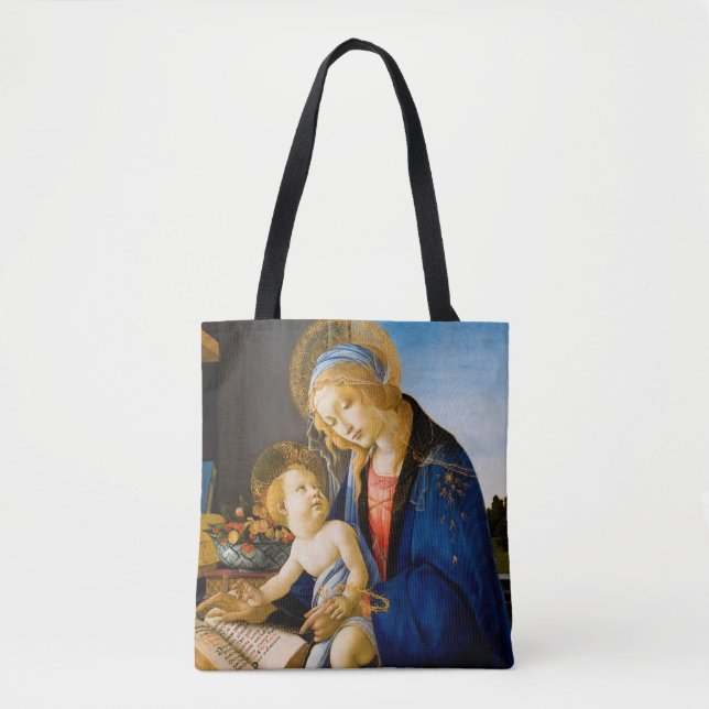 The Virgin and Child, Sandro Botticelli Tote Bag (Front)