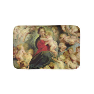 The Virgin and Child surrounded Bath Mat