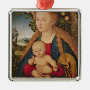 The Virgin and Child under an Apple Tree Metal Tree Decoration