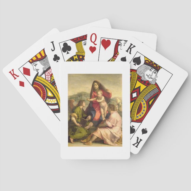 The Virgin and Child with a Saint and an Angel, c. Playing Cards (Back)