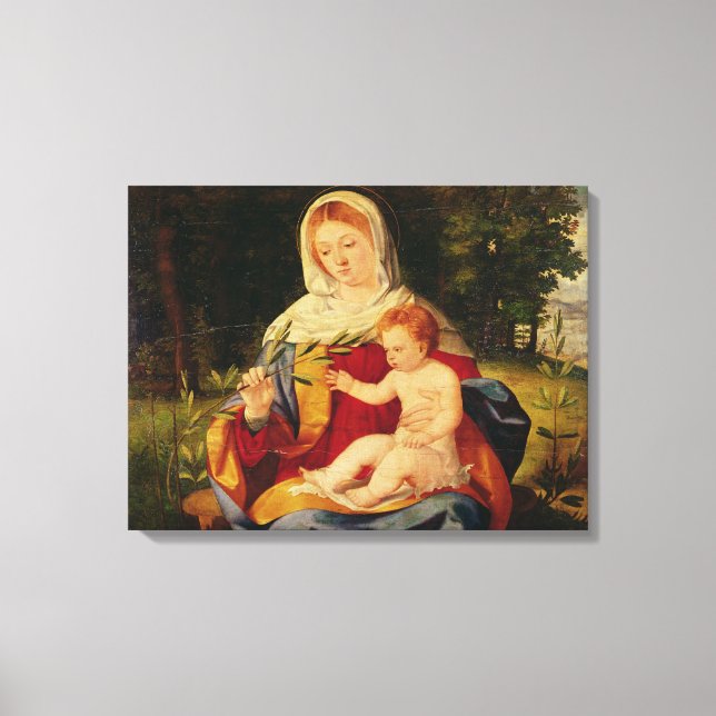 The Virgin and Child with a shoot of Olive Canvas Print (Front)