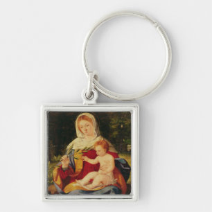 The Virgin and Child with a shoot of Olive Key Ring