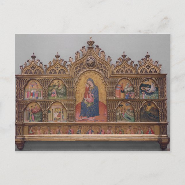 The Virgin and Child with Legendary Scenes Postcard (Front)