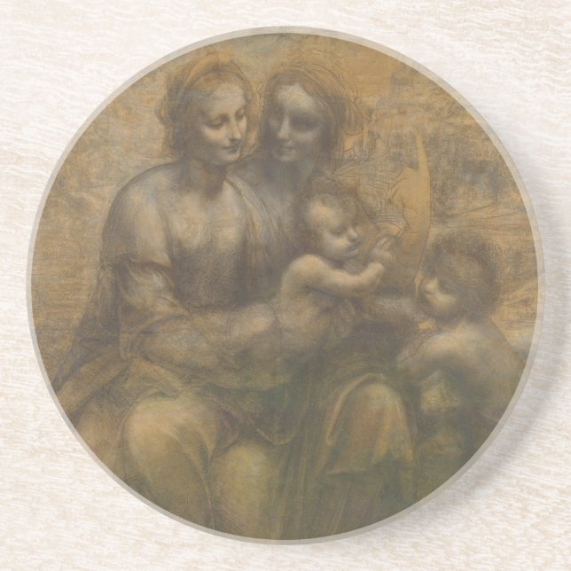The Virgin and Child with Saint Anne & Saint John Coaster (Front)