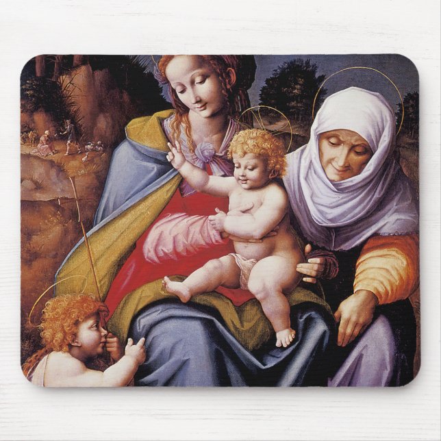 The Virgin and Child with Saint Elizabeth Mouse Mat (Front)