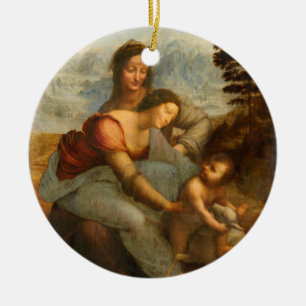 The Virgin and Child with St. Anne by Da Vinci Ceramic Tree Decoration