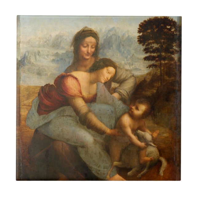 The Virgin and Child with St. Anne by Da Vinci Tile (Front)