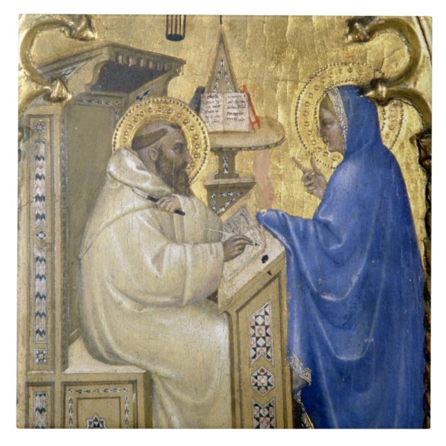 The Virgin appearing to St. Bernard, detail from a Tile (Front)
