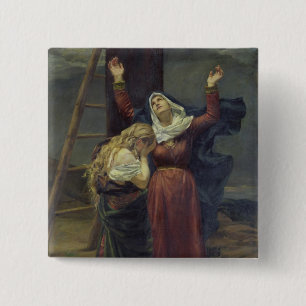 The Virgin at the Foot of the Cross 15 Cm Square Badge