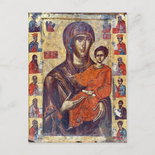 The Virgin Hodegetria Flanked by Prophets Icon Postcard
