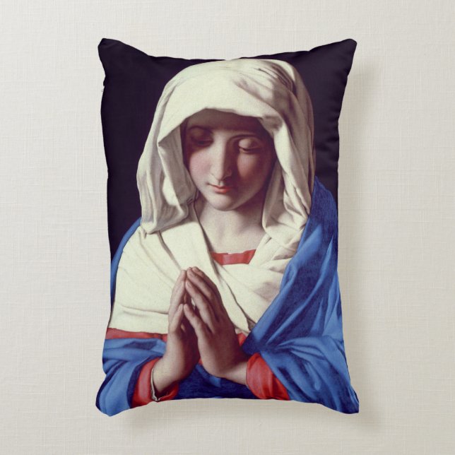 The Virgin in Prayer, 1640-50 (oil on canvas) Decorative Cushion (Front(Vertical))